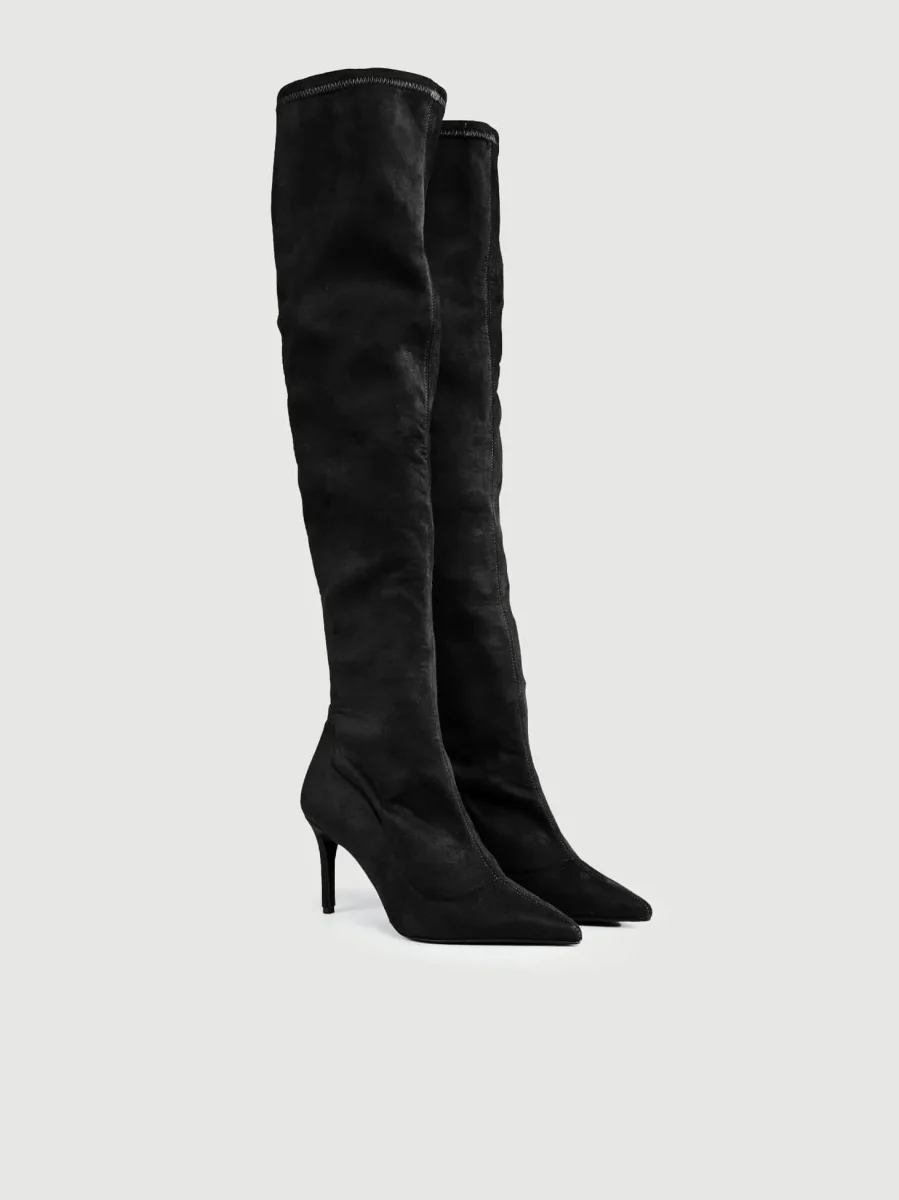 STIVALE CUISSARD IN CAMOSCIO ELASTICIZZATO NERO - immagine 3