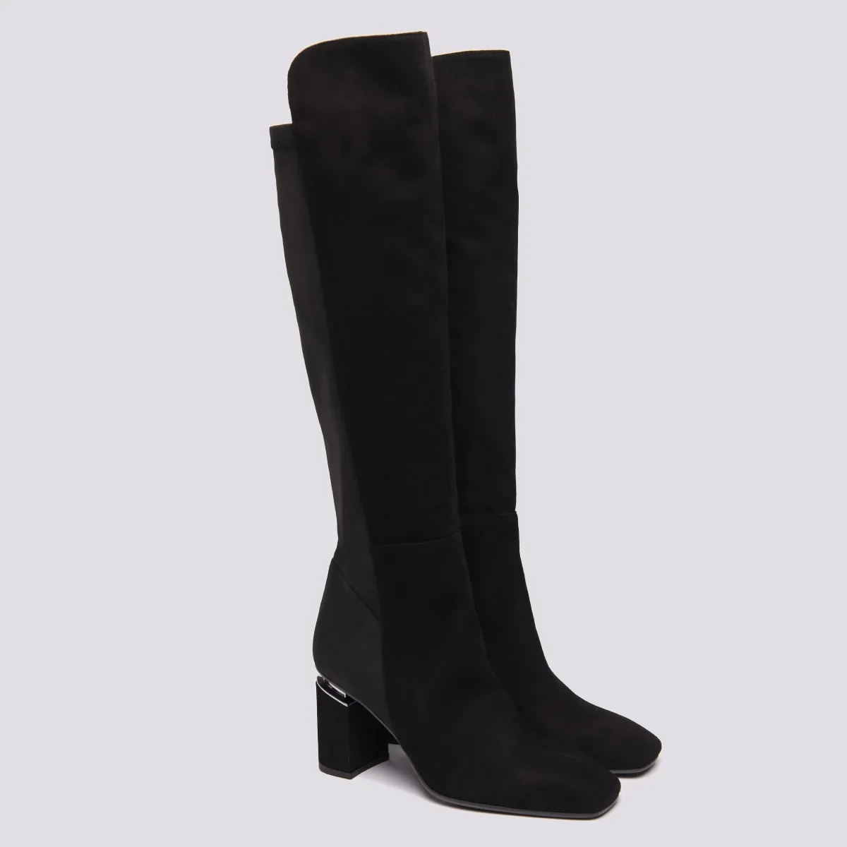 STIVALE IN CAMOSCIO PUNTA SQUADRATA CON TACCO - immagine 5