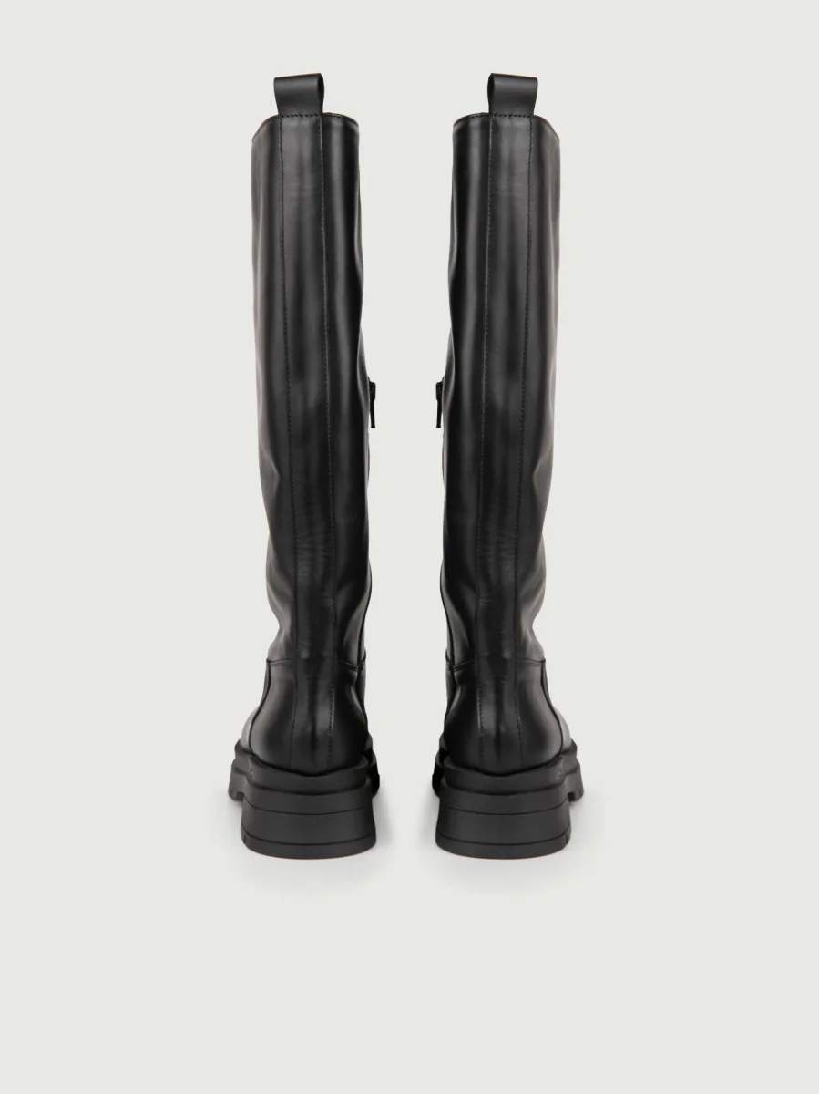 STIVALE IN PELLE NERA CON MAXI PARA - immagine 4