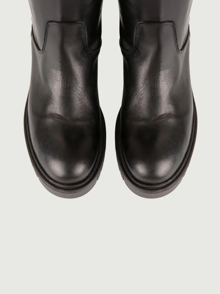 STIVALE IN PELLE NERO CON MAXI PARA - immagine 5