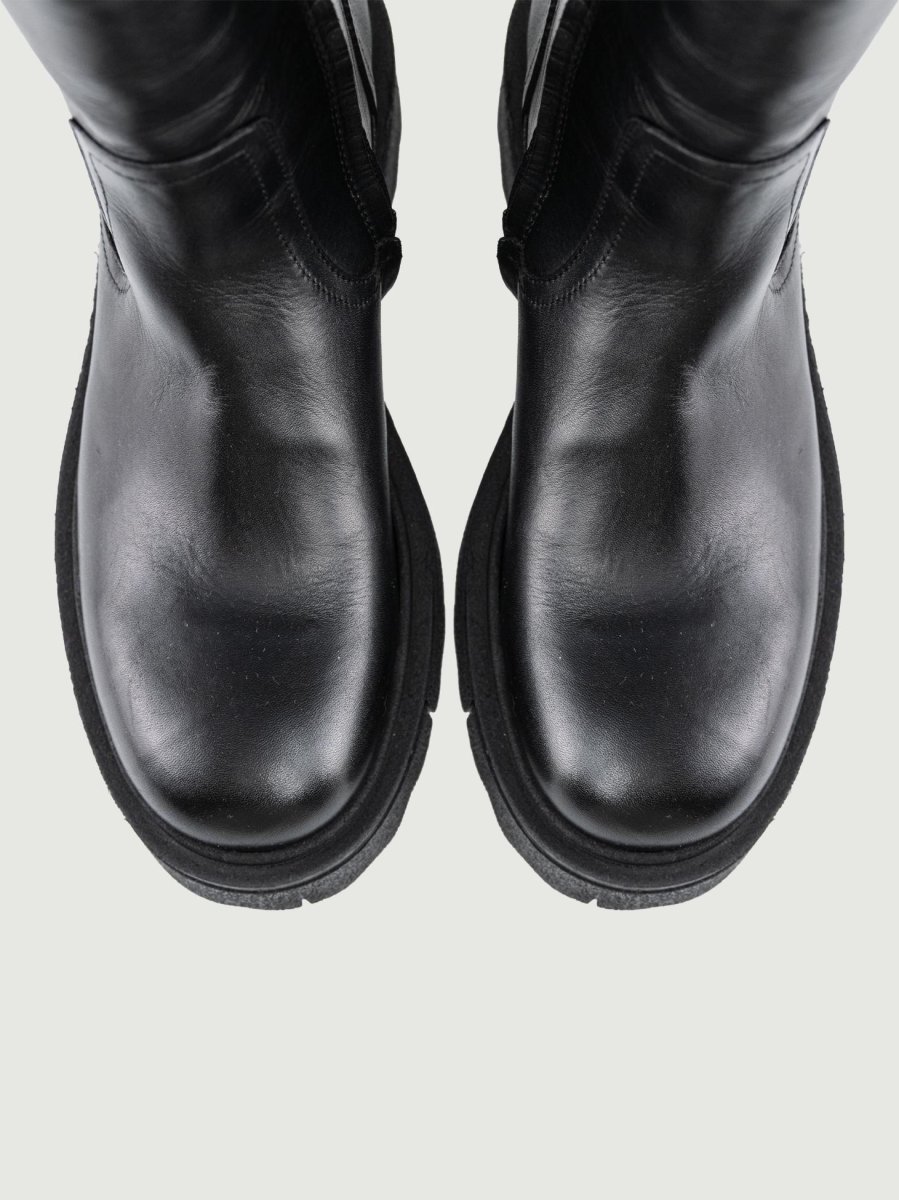 STIVALE IN PELLE NERO CON MAXI PARA - immagine 5