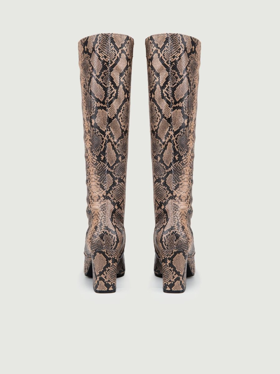 STIVALE IN PELLE STAMPA PITONE ROCCIA - immagine 4