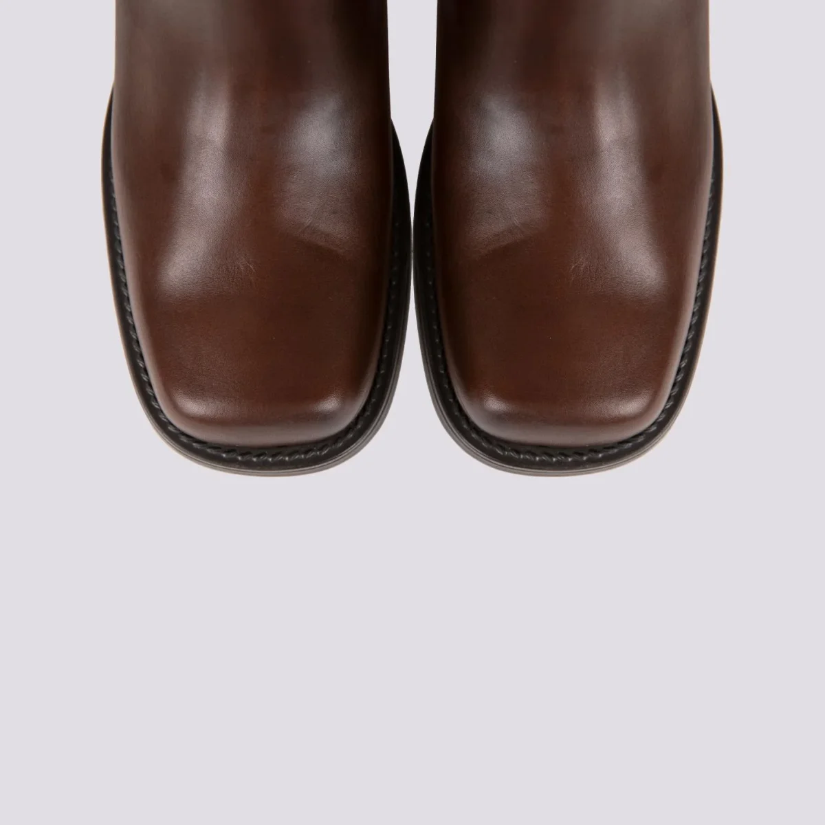 STIVALE TEXANO CON GHETTA E PUNTA SQUADRATA IN PELLE MARRONE - immagine 5