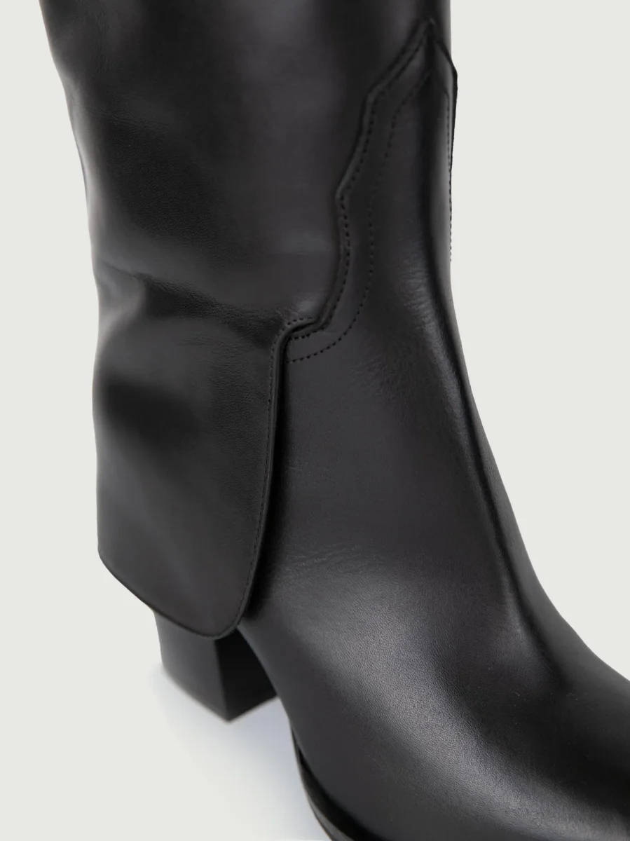 STIVALE TEXANO IN PELLE NERA. - immagine 6