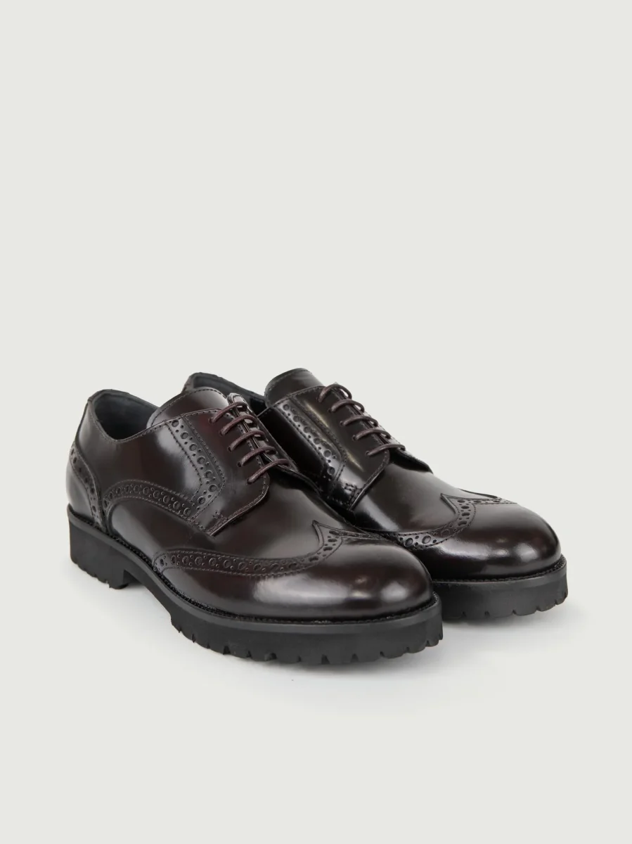 STRINGATA IN PELLE BORDEAUX CODA DI RONDINE - immagine 3