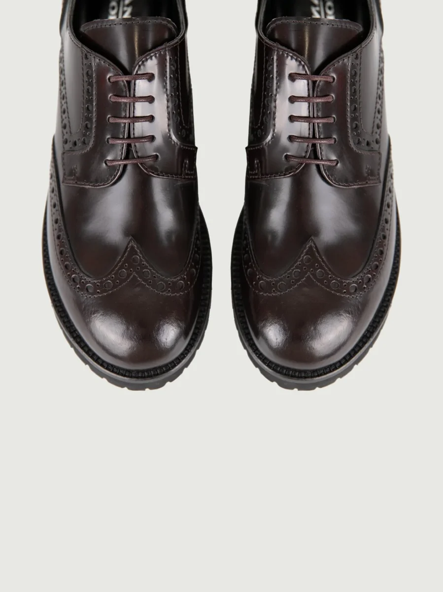 STRINGATA IN PELLE BORDEAUX CODA DI RONDINE - immagine 5