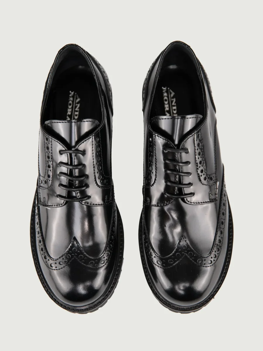 STRINGATA IN PELLE SPAZZOLATA NERA - immagine 5