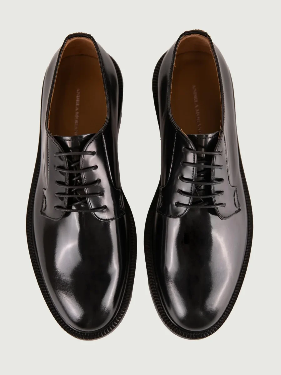 STRINGATA IN PELLE SPAZZOLATA NERA - immagine 5