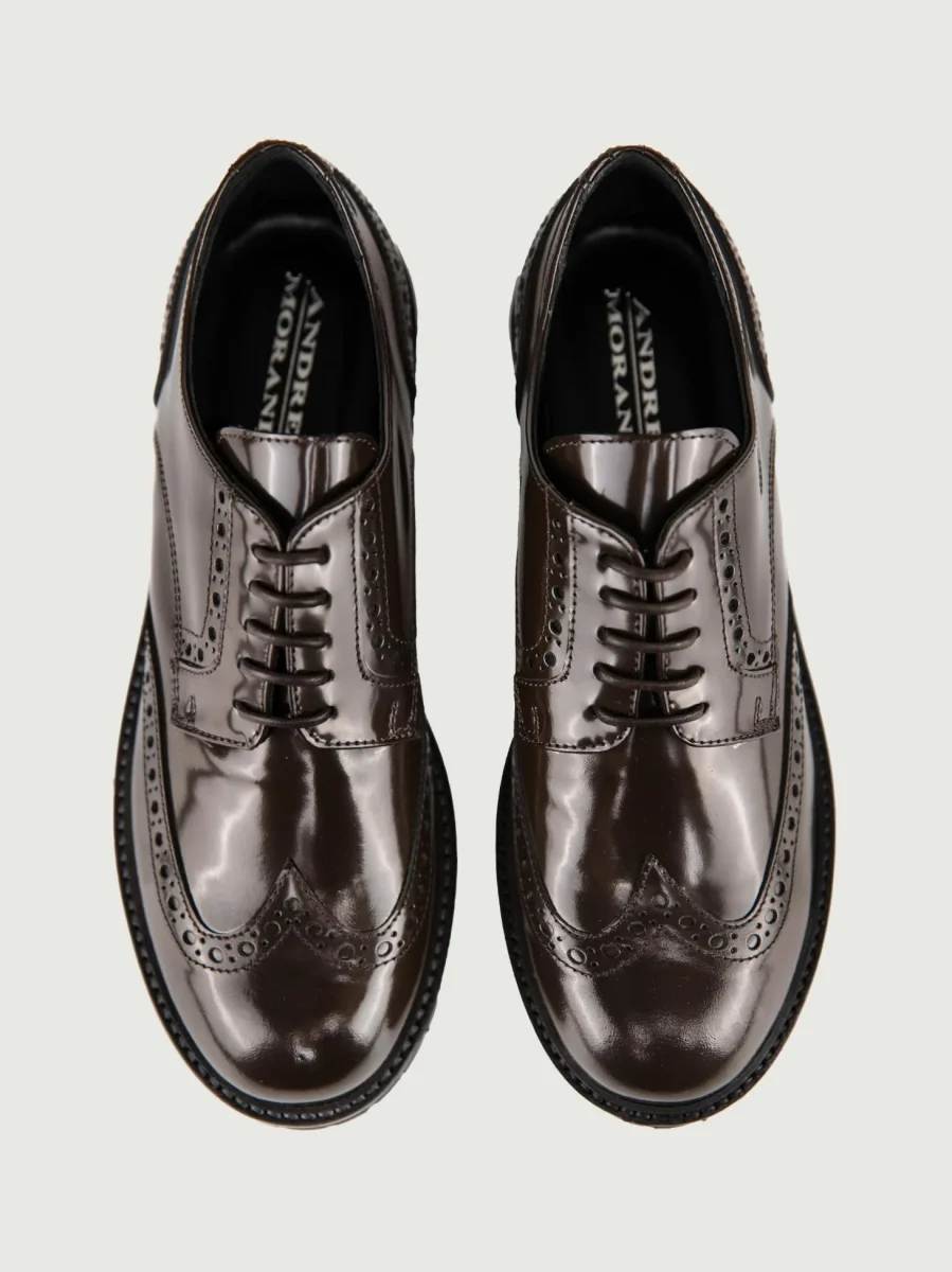 STRINGATA IN PELLE SPAZZOLATA TESTA MORO - immagine 5