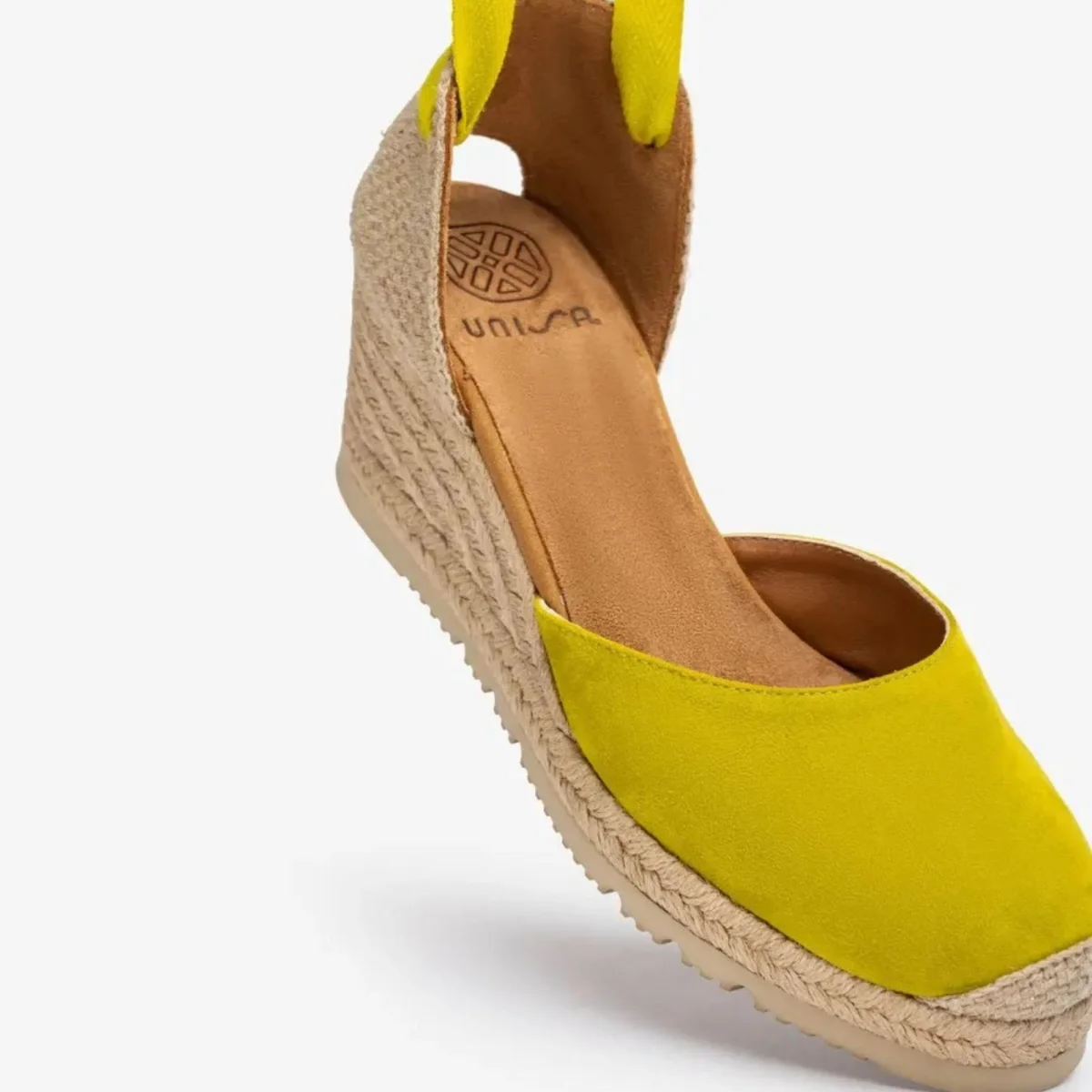 Sandali espadrillas con zeppa color kiwi - immagine 6