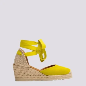 Sandali espadrillas con zeppa color kiwi
