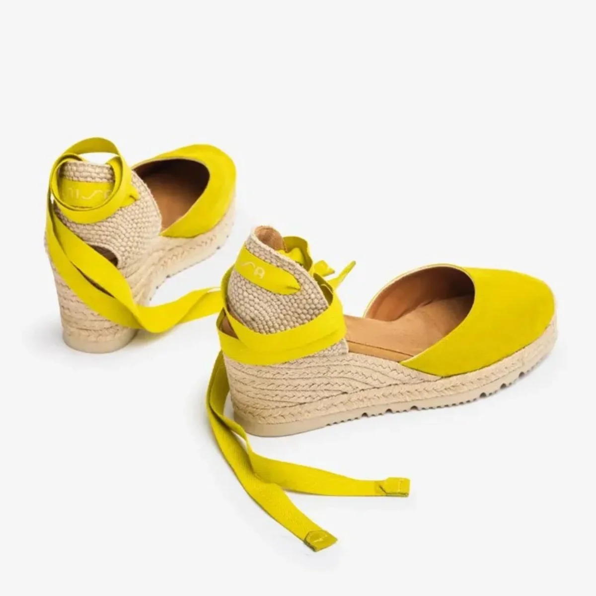 Sandali espadrillas con zeppa color kiwi - immagine 4