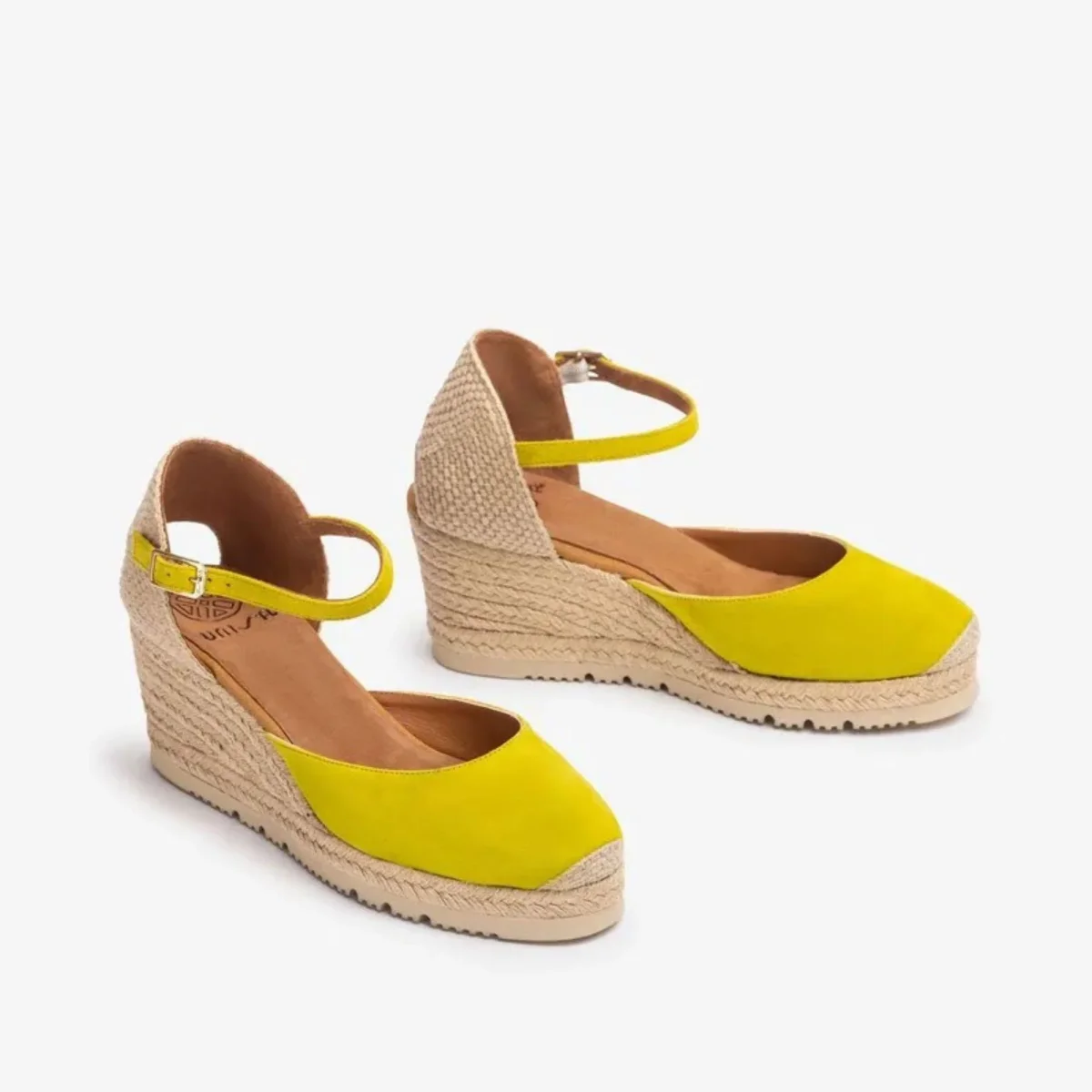 Sandali espadrillas con zeppa e laccetto color kiwi - immagine 4