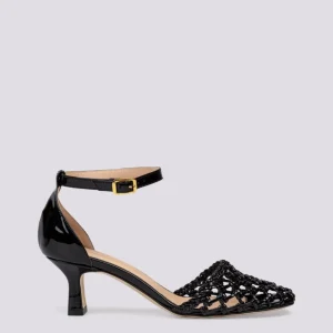 Sandalo intrecciato con laccetto alla caviglia