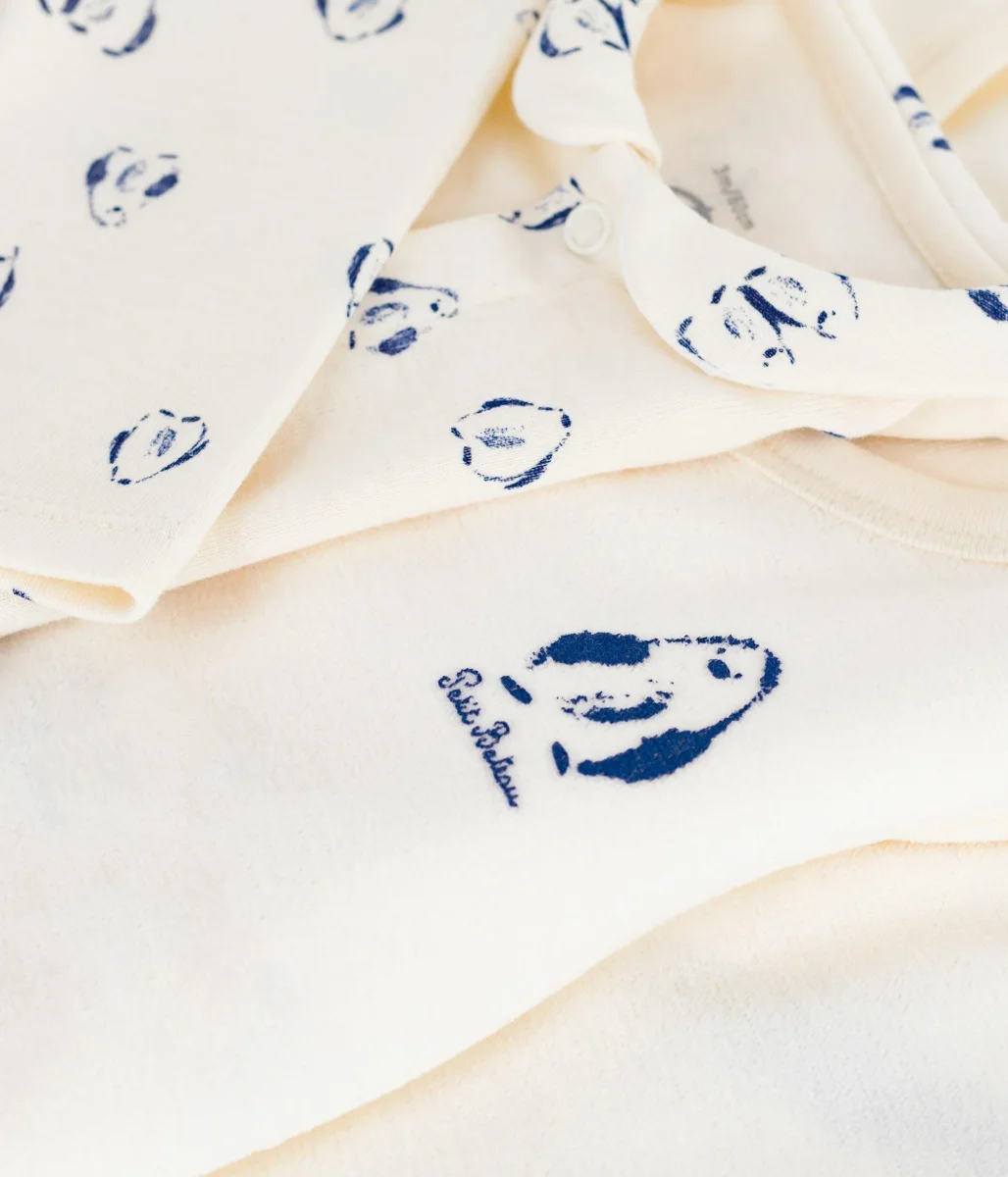 Set 3 pezzi neonato con coprispalle e body con pinguini stampati - immagine 5