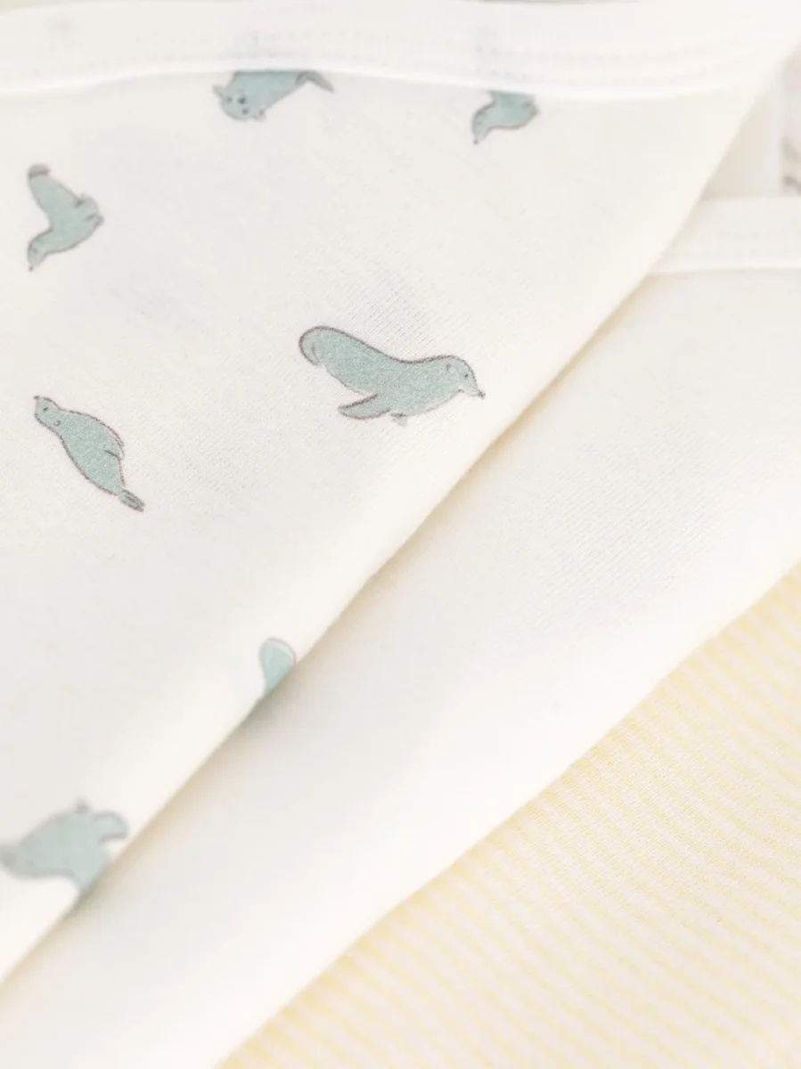 Set da 3 body a maniche corte in cotone con stampa - immagine 3