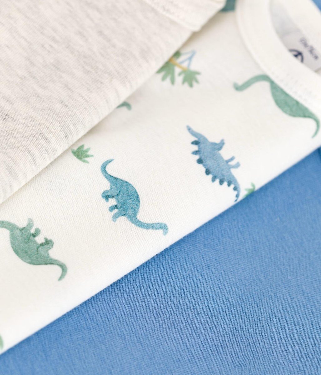 Set da 3 body a maniche corte in cotone con stampa neonato - immagine 4