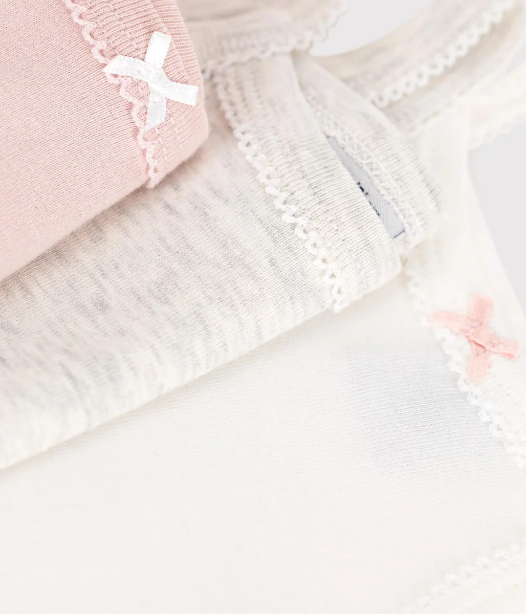 Set da 3 body con spalline in cotone tinta unita bebè - immagine 4