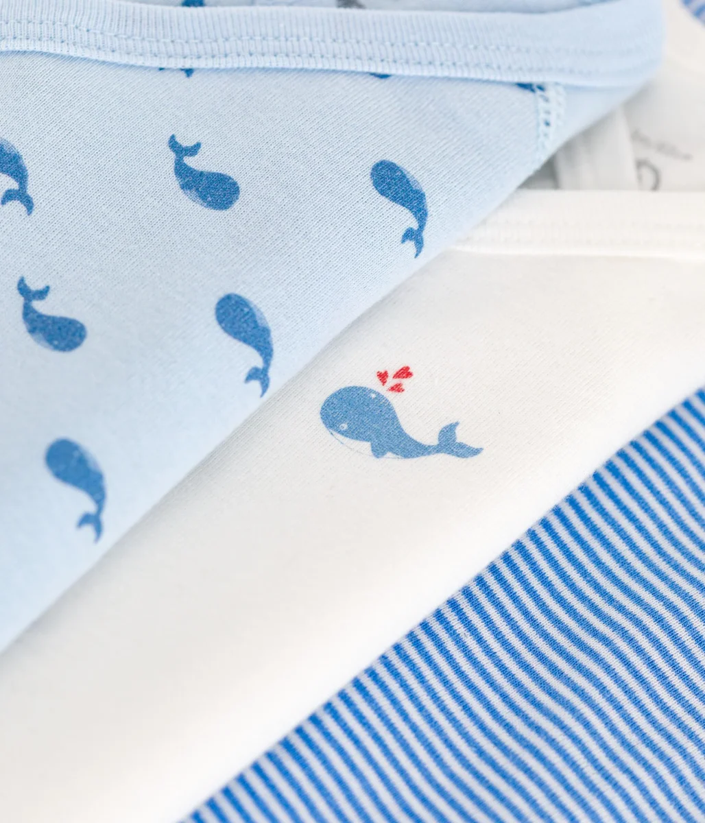 Set da 3 body incrociati a maniche corte motivo balena e righe - immagine 4