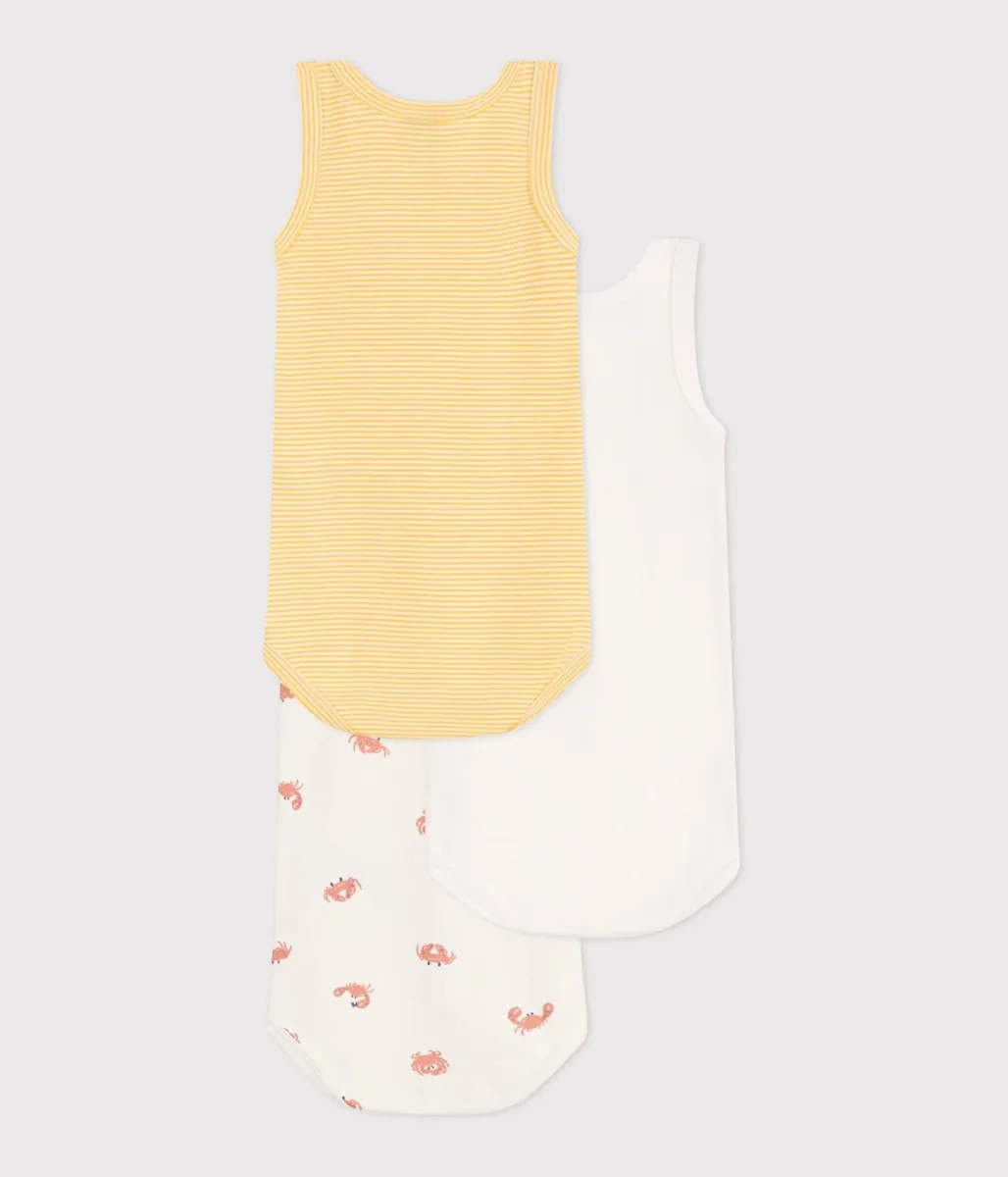 Set da 3 body senza maniche stampe granchio bebè - immagine 3