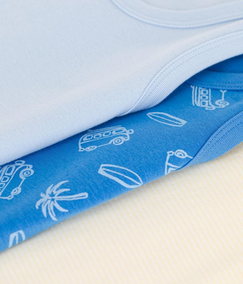 Set da 3 canotte in cotone con fantasia bambino - immagine 4