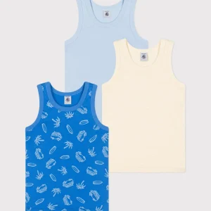 Set da 3 canotte in cotone con fantasia bambino