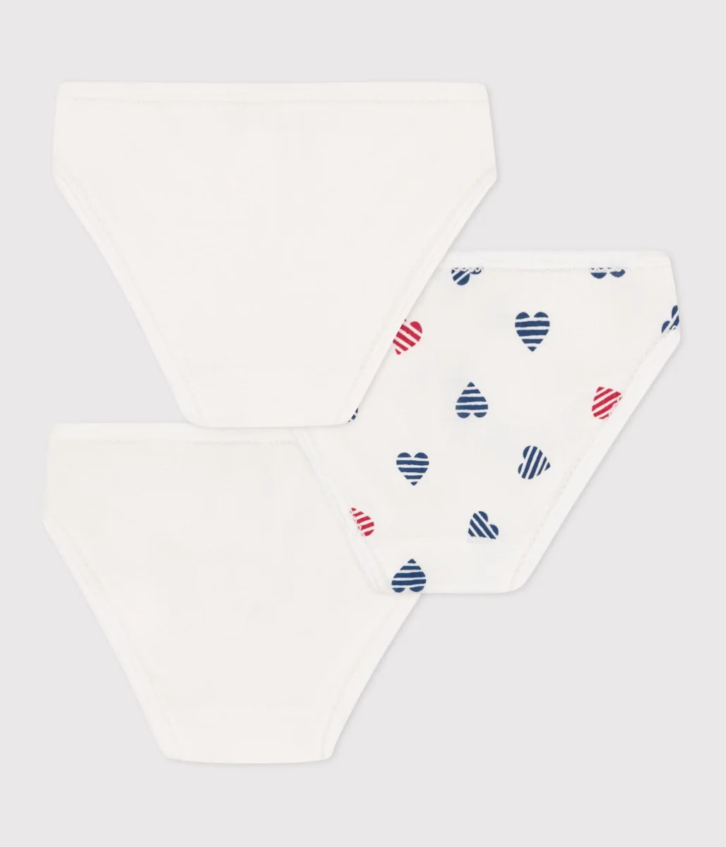Set da 3 slip in cotone con cuori stampati bambina - immagine 3
