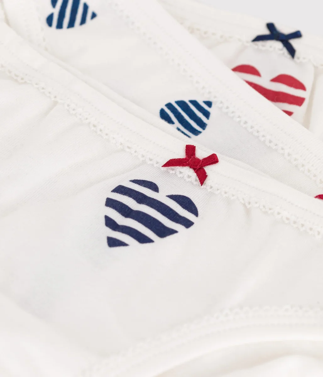 Set da 3 slip in cotone con cuori stampati bambina - immagine 4