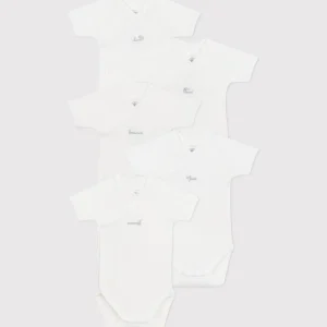 Set da 5 body incrociati a maniche corte in cotone neonato