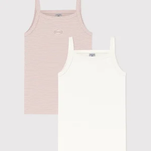 Set di 2 canottiere con spalline sottili in cotone bambino