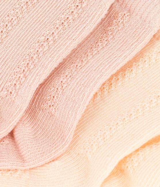 Set di 2 paia di calzini bebè in cotone lavorato rosa - immagine 3