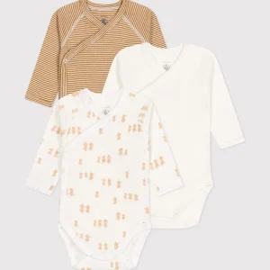 Set di 3 body incrociati a maniche lunghe righine e pulcini