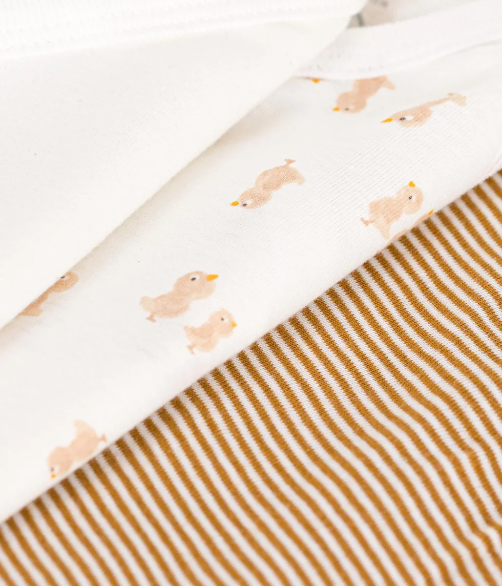 Set di 3 body incrociati a maniche lunghe righine e pulcini - immagine 4