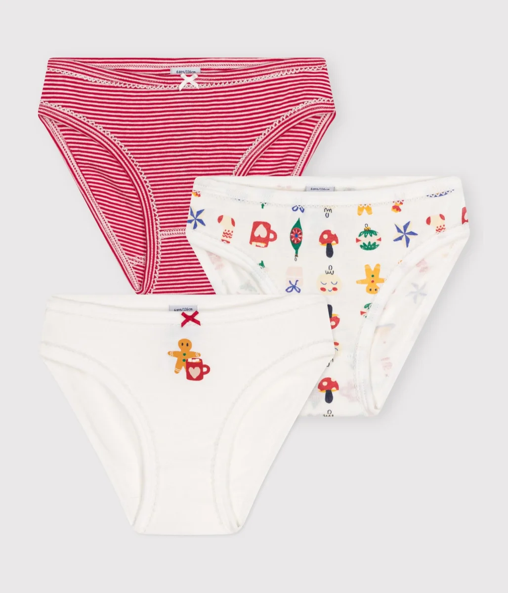 Set di 3 slip di Natale in cotone