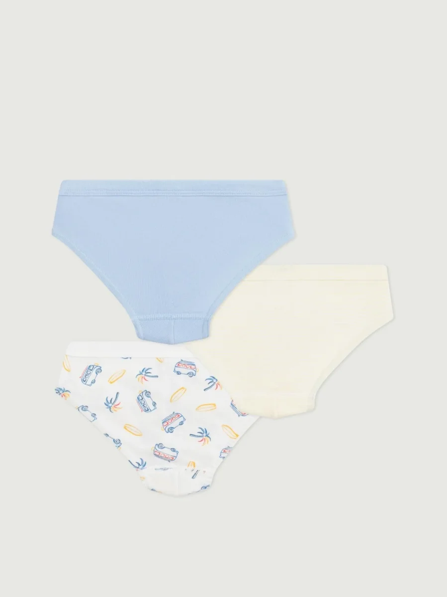 Set di 3 slip in cotone con furgoni stampati bambino - immagine 3