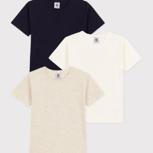 Set di 3 t-shirt a maniche corte in cotone tinta unita