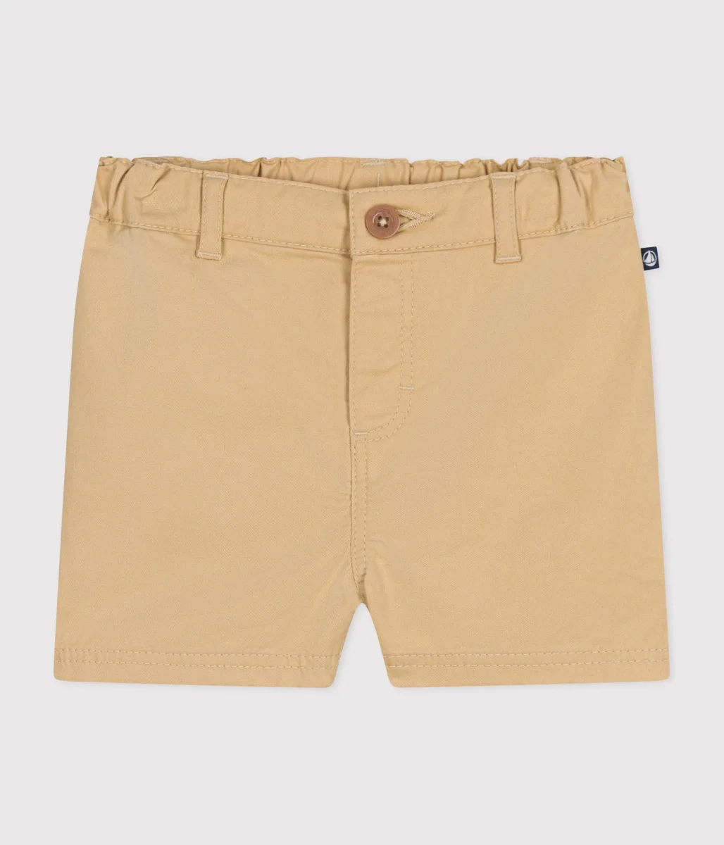 Short bebè in serge di cotone beige