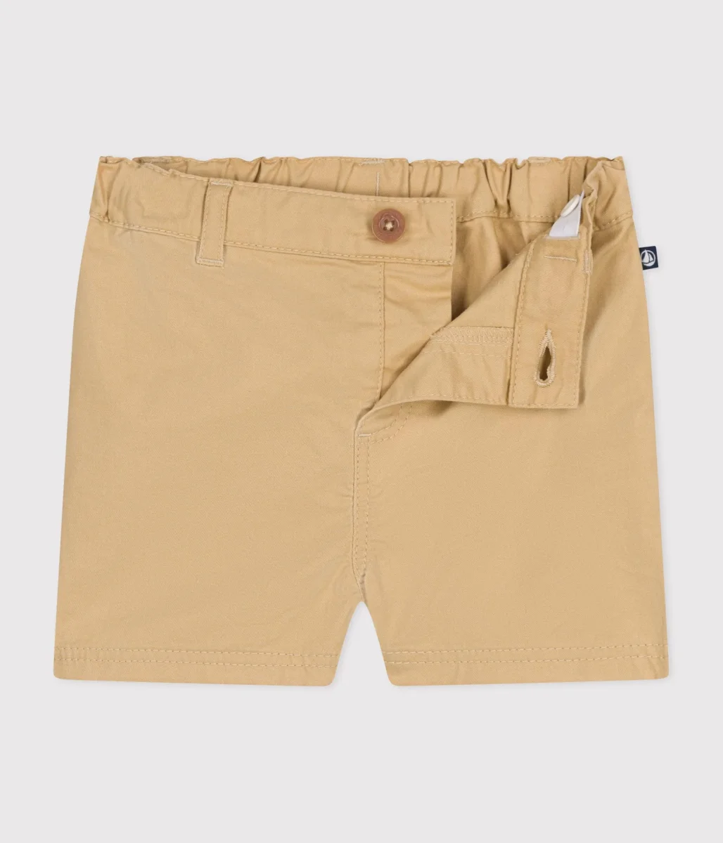 Short bebè in serge di cotone beige - immagine 3