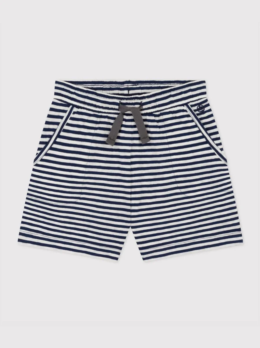 Shorts a righe in jersey fiammato bambina