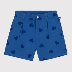Shorts in cotone a cuori bambina