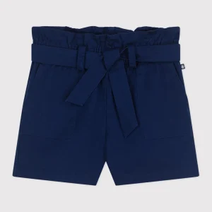 Shorts in cotone tinta unita bambina