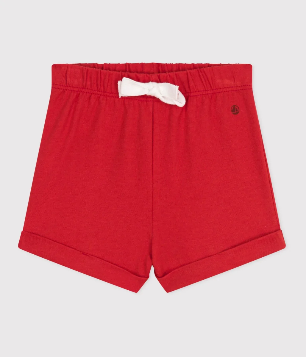 Shorts in cotone tinta unita neonato