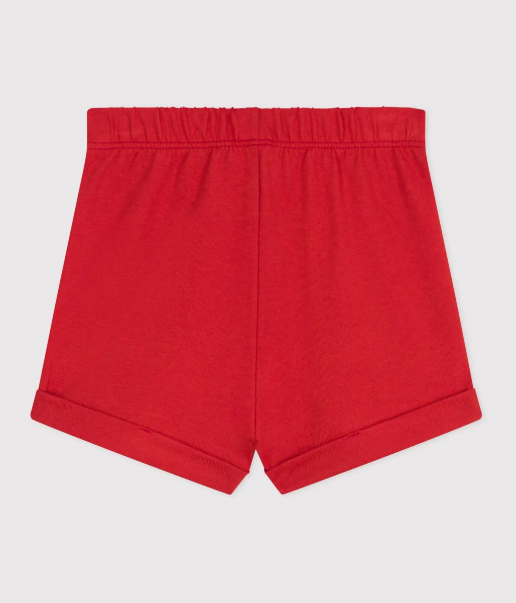 Shorts in cotone tinta unita neonato - immagine 3