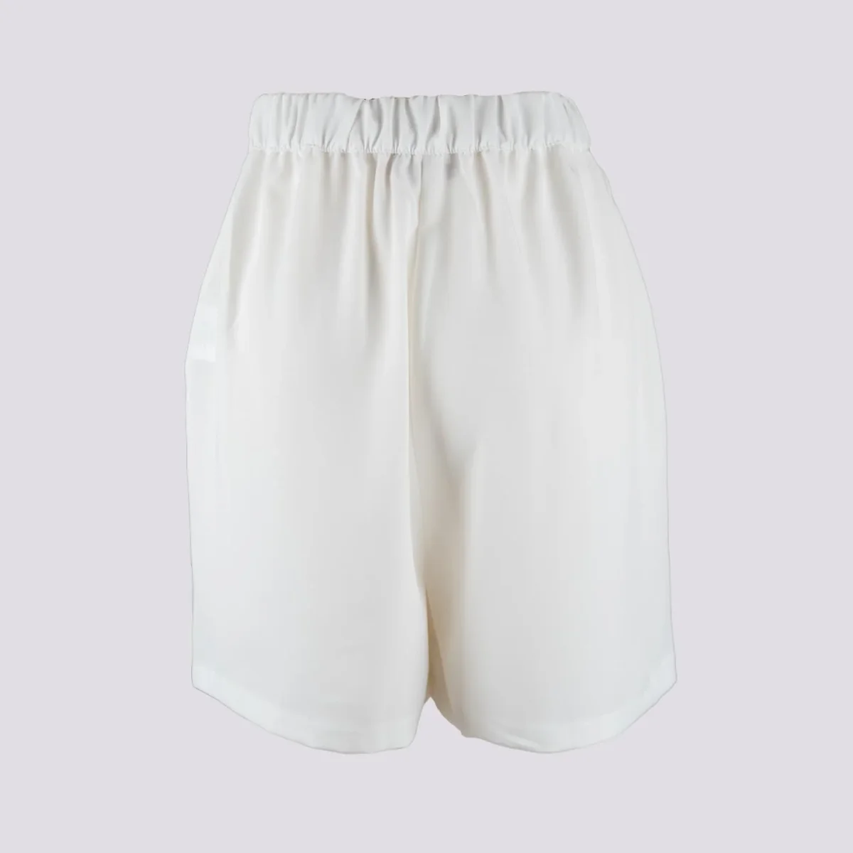 Shorts midi bianchi a vita alta - immagine 3