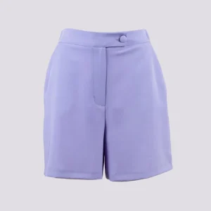 Shorts midi lavanda a vita alta