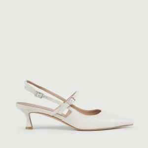 Slingback con listino color panna