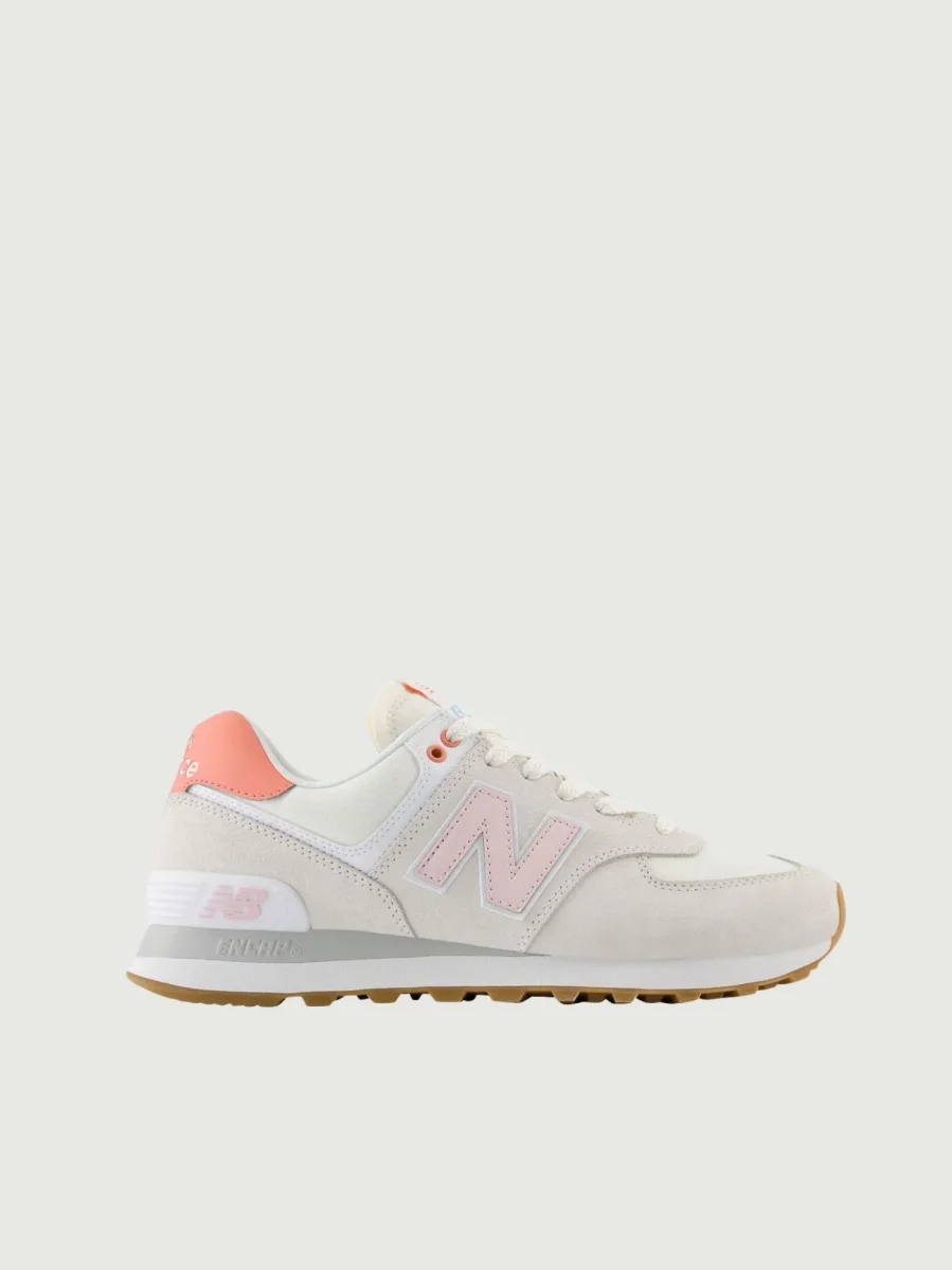 Sneaker 574 con inserti color pesca