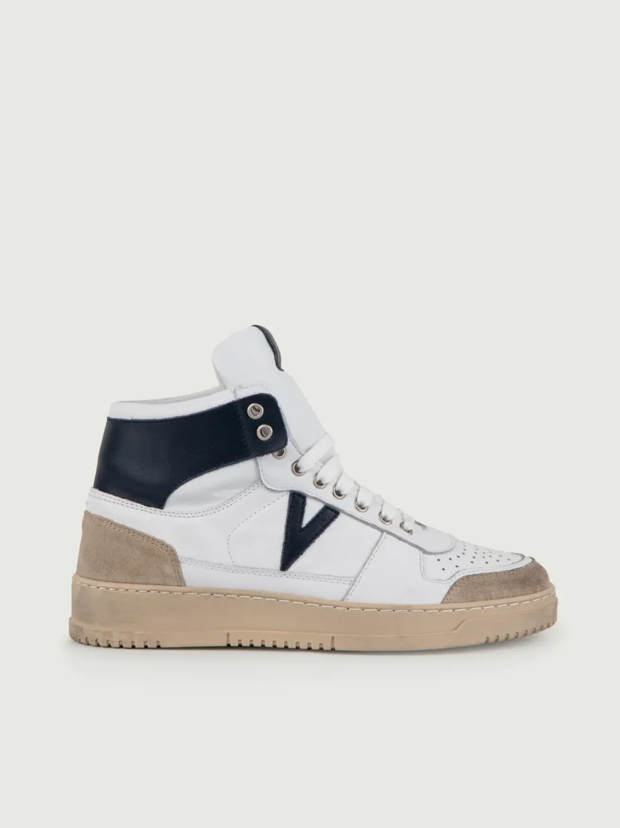 Sneaker College High Bianco Blu