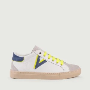 Sneaker Olympic V jeans e giallo fluo