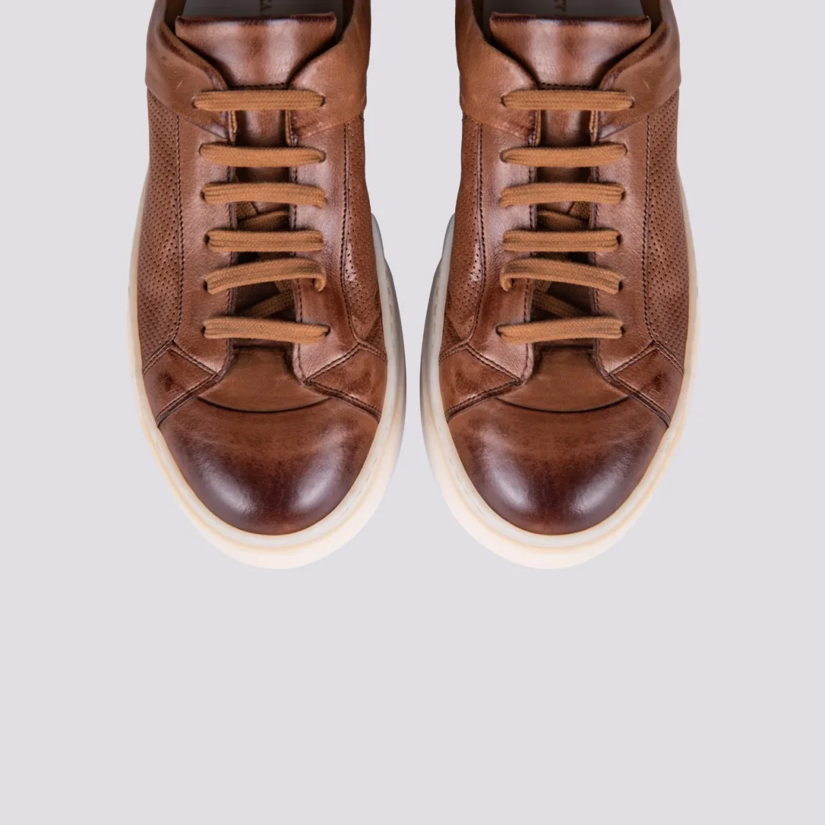 Sneaker in pelle marrone "Atena" - immagine 4